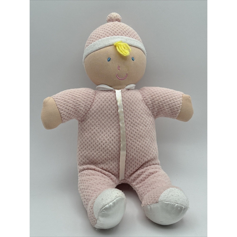Kids Preferred Waffle Baby Doll Lovey Plush Pink White Hat Blue Blonde